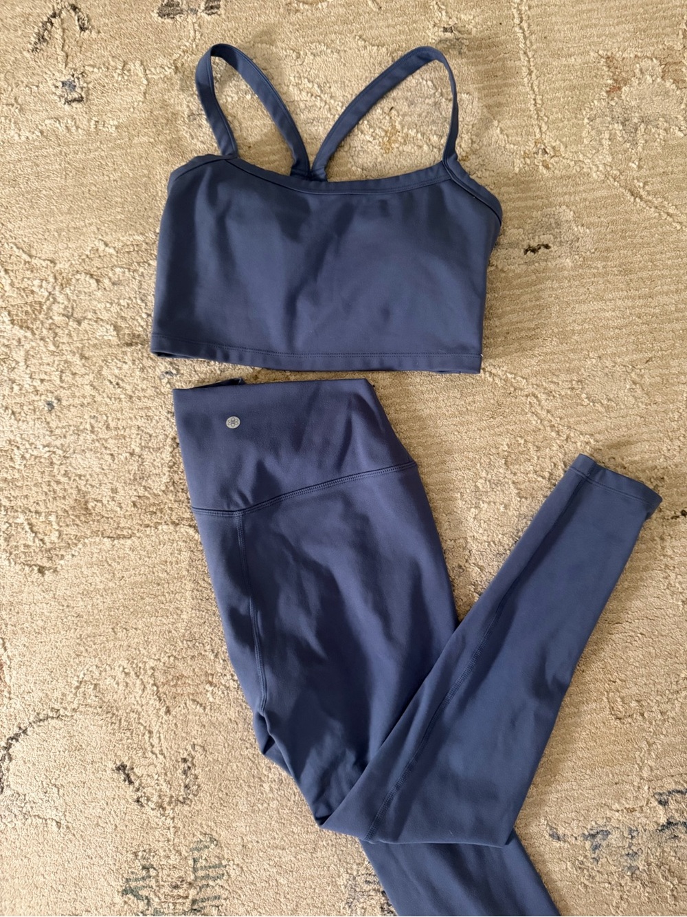Harmony Balance High-Waist Navy Active Leggings & Crop Tank Set